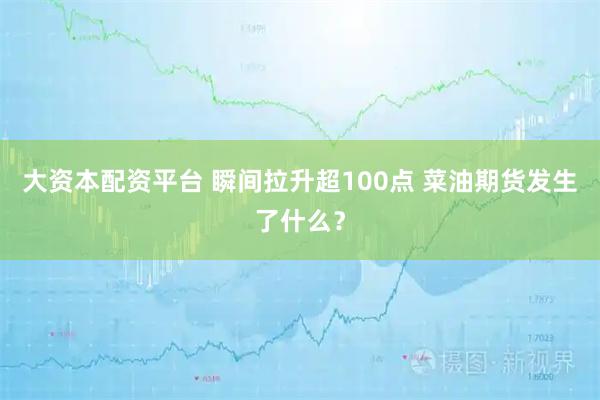 大资本配资平台 瞬间拉升超100点 菜油期货发生了什么？
